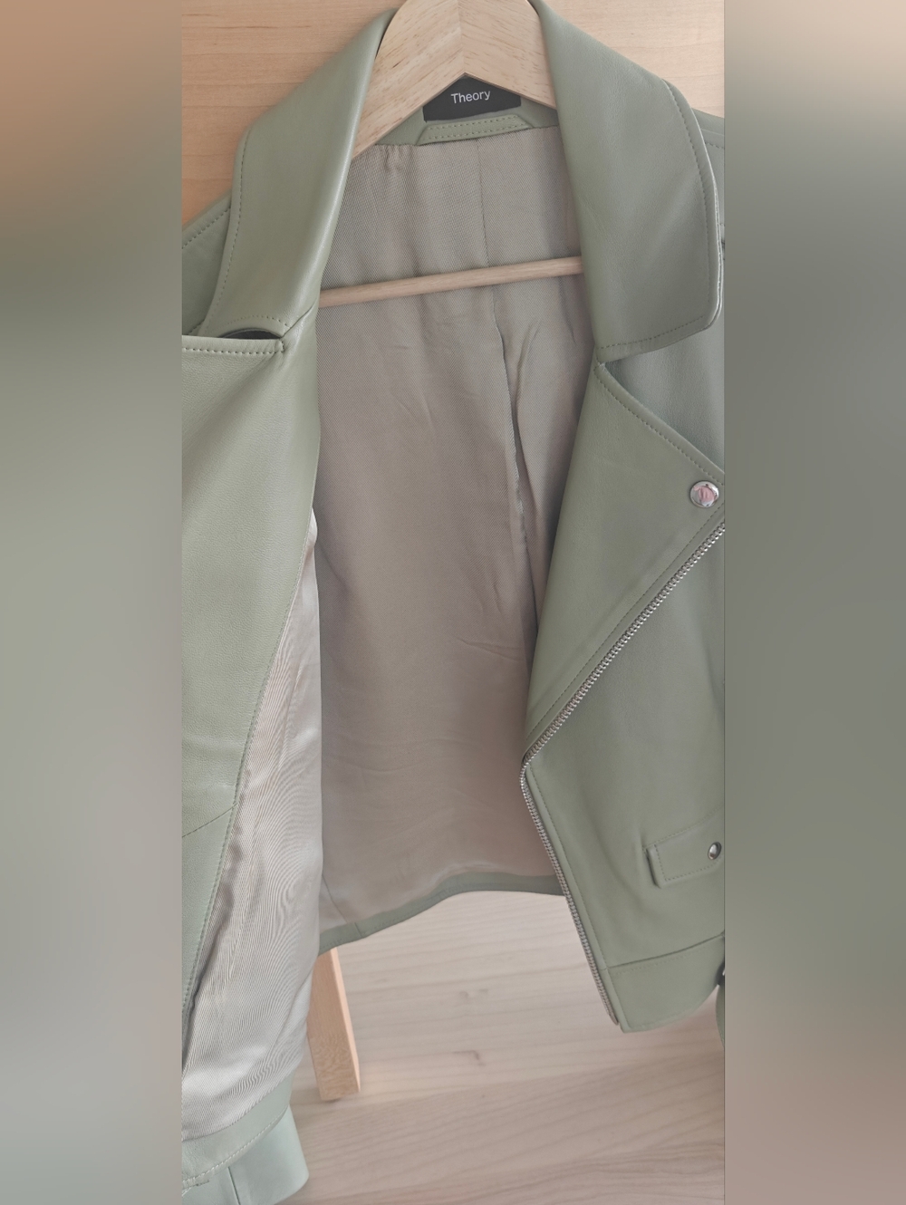 Theory Leather Moto Jacket Women - Picture 6 of 10